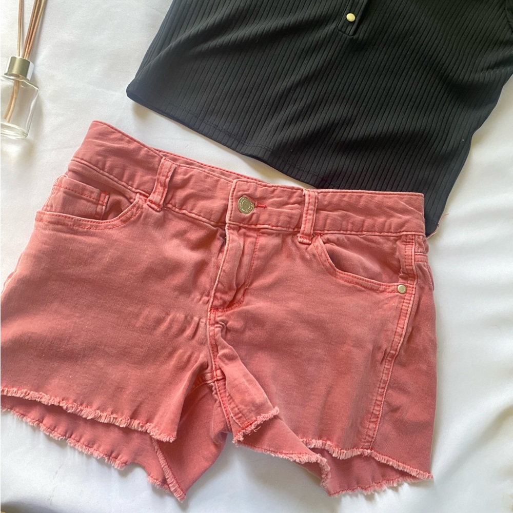 Maurice's orange jean short size 4 salmon